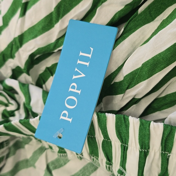 Green and White Striped Skirt Sz Med Nwt - Picture 5 of 5